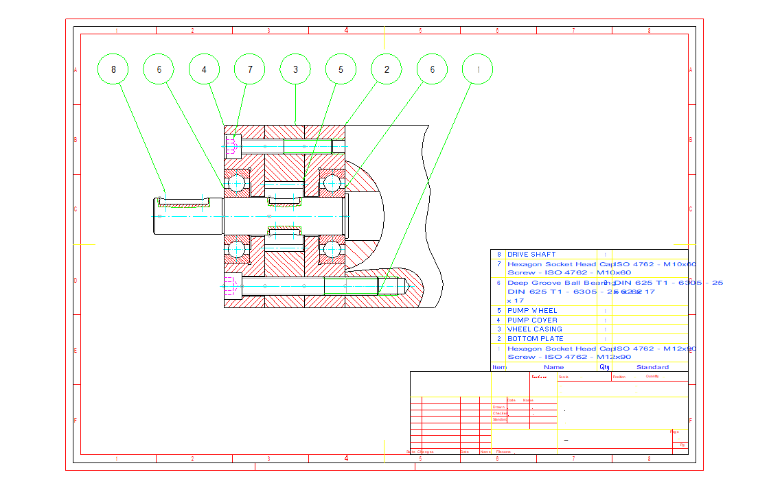 BeckerCAD 3D 12 Pro showing Gear Pump Subassembly.