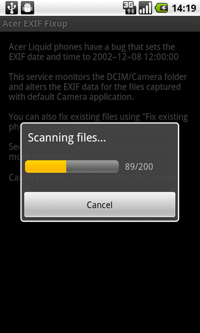 Acer exif fixup rescanning